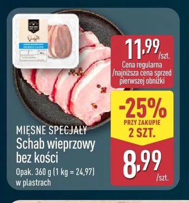 Schab wieprzowy bez kości w plastrach Mięsne Specjały promocja w Aldi