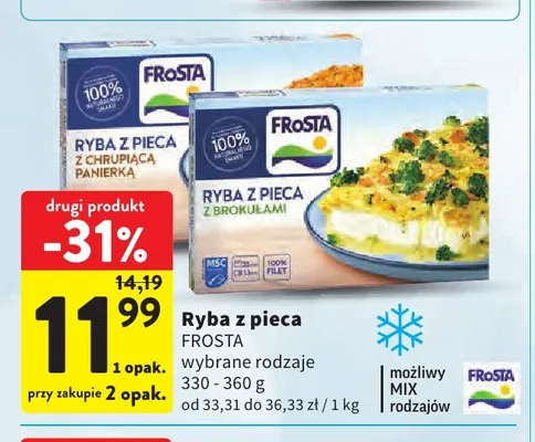 Ryba z pieca z brokułami Frosta promocja w Intermarche