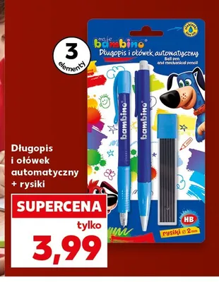 Długopis i ołówek automatyczny + rysiki Bambino promocja w Kaufland