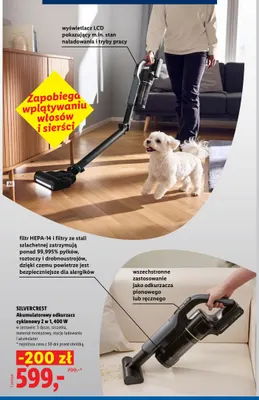 Akumulatorowy odkurzacz cyklonowy 2 w 1 Silvercrest promocja w Lidl