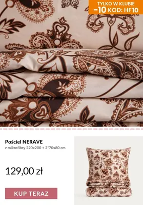 Pościel z mikrofibry Nerave 220x200 + 2x70x80 cm promocja w Homla