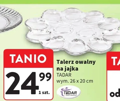 Talerz owalny na jajka wym. 26 x 20 cm promocja w Intermarche