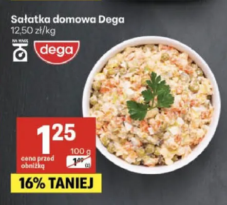 Sałatka domowa Dega promocja w Delikatesy Centrum