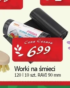 Worki na śmieci 120 l Ravi promocja w CEZAR Delikatesy