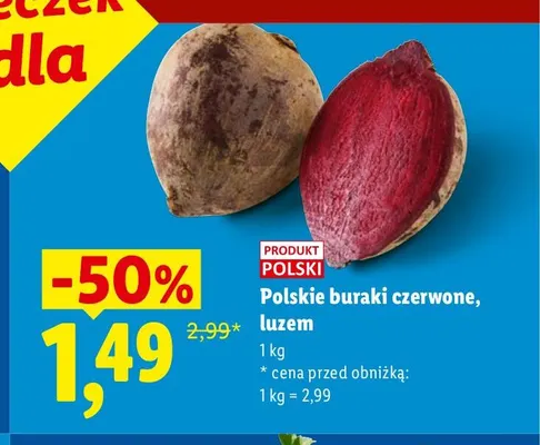 Buraki czerwone polskie promocja w Lidl