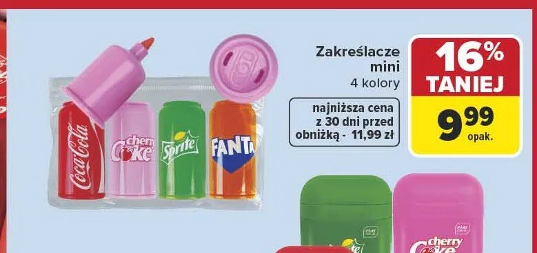 Zakreślacze mini Coca-Cola promocja w Carrefour