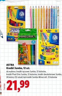 Kredki dwukolorowe Jumbo Astra promocja w Lidl