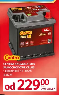 Akumulatory samochodowe CPlus Centra promocja w Selgros