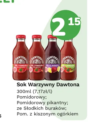 Sok warzywny Dawtona Pomidorowy promocja w Limonka