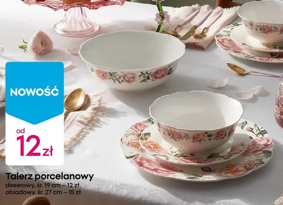 Talerz porcelanowy deserowy śr. 19 cm promocja w Pepco
