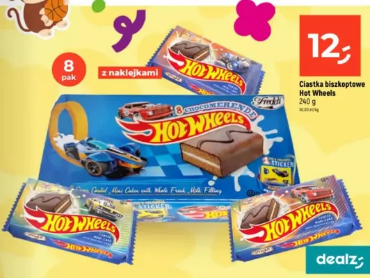 Ciastka biszkoptowe Hot Wheels 8-pak 240g promocja w Dealz