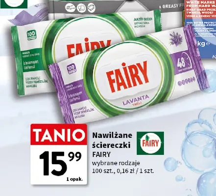 Nawilżane ściereczki Fairy promocja w Intermarche