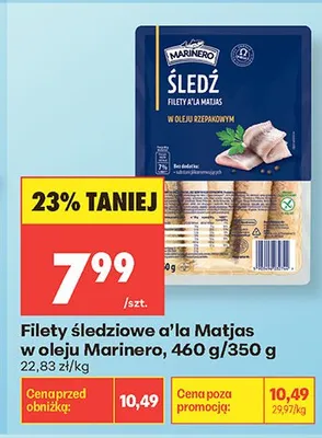 Filety śledziowe a'la Matjas w oleju Marinero promocja w Biedronka