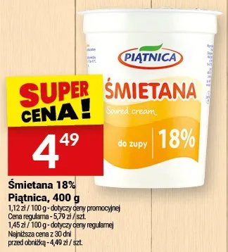 Śmietana 18% promocja w Twój Market