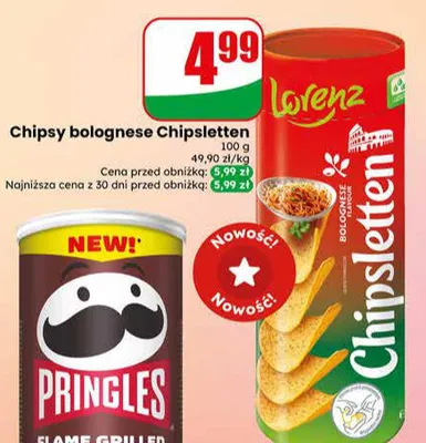 Chipsy bolognese Chipsletten 100g promocja w Dino