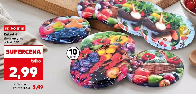 Zakrętki dekoracyjne 10-pak śr. 66 mm promocja w Kaufland