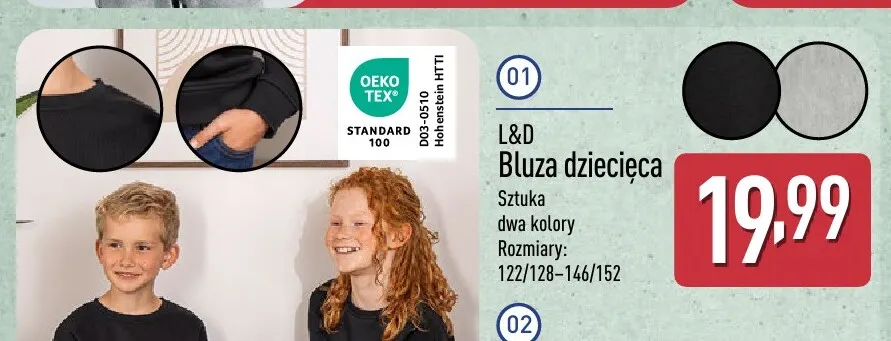 Bluza dziecięca L & D promocja w Aldi