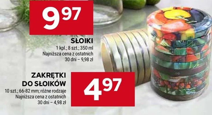 Zakrętki do słoików promocja w Stokrotka