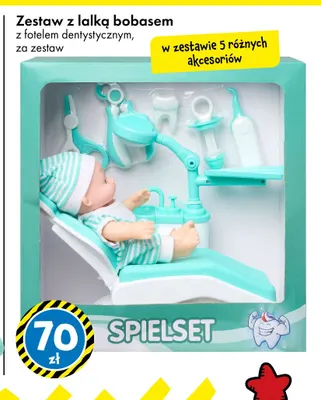 Zestaw z lalką bobasem z fotelem dentystycznym promocja w Tedi