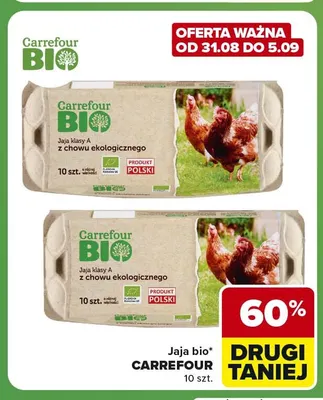 Jajka kurze bio Carrefour promocja w Carrefour Express
