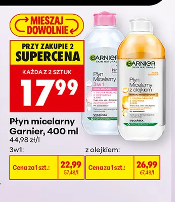 Płyn micelarny 3w1 Garnier promocja w Biedronka