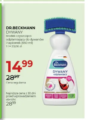 Środek czyszcząco-odplamiający do dywanów i tapicerek Dr. Beckmann Dywany promocja w Drogerie Jawa