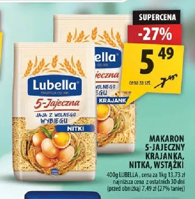Makaron 5-jajeczny Lubella nitka promocja w Arhelan