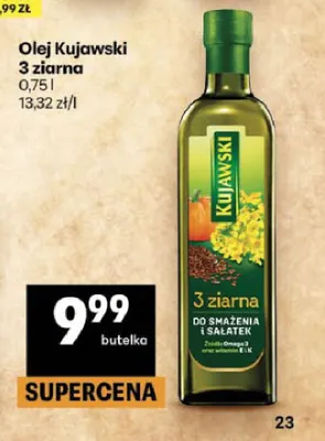 Olej rzepakowy Kujawski 3 ziarna promocja w Delikatesy Centrum