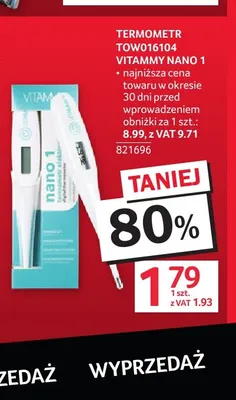 Termometr TOW016104 Vitammy Nano 1 promocja w Selgros
