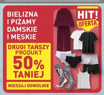 Bielizna i piżamy damskie i męskie promocja w Aldi