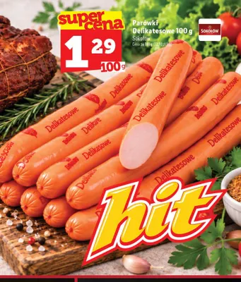 Parówki delikatesowe Sokołów promocja w TOPAZ