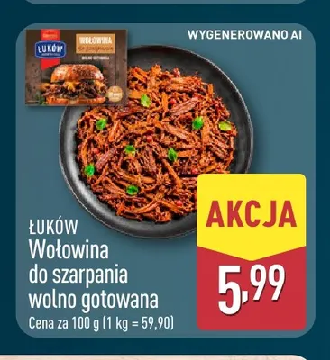 Wołowina do szarpania wolno gotowana Łuków promocja w Aldi
