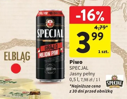 Piwo Specjal Jasny pełny promocja w Intermarche