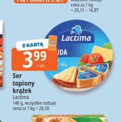 Ser topiony krążek Lactima promocja w Leclerc