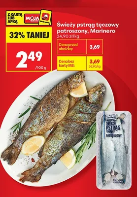 Świeży pstrąg tęczowy patroszony Marinero promocja w Biedronka