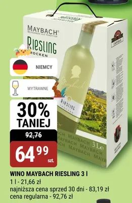 Wino Maybach Riesling 3l promocja w bi1
