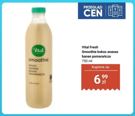 Smoothie kokos ananas banan pomarańcza Vital Fresh promocja w Biedronka
