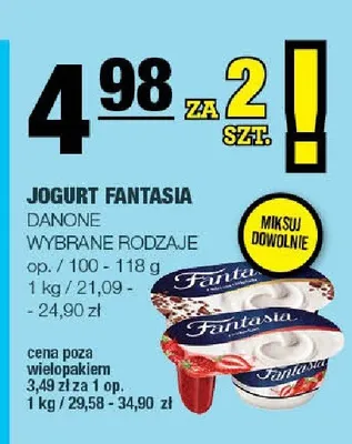 Jogurt Fantasia Danone promocja w SPAR