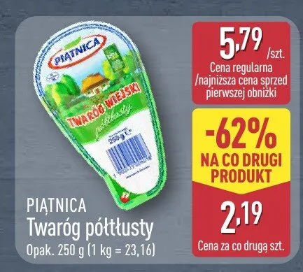 Twaróg półtłusty promocja w Aldi