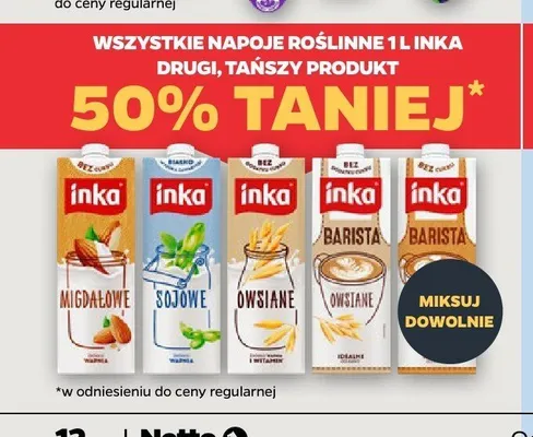Napój roślinny owsiane Inka promocja w Netto