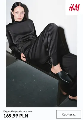 Eleganckie spodnie satynowe H & M promocja w H&M