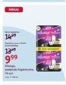 Podpaski higieniczne Always promocja w Rossmann