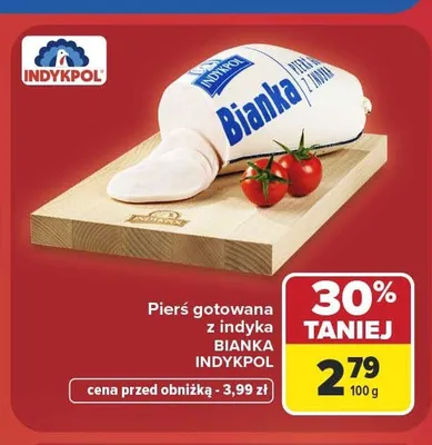 Pierś gotowana z indyka Bianka Indykpol promocja w Carrefour