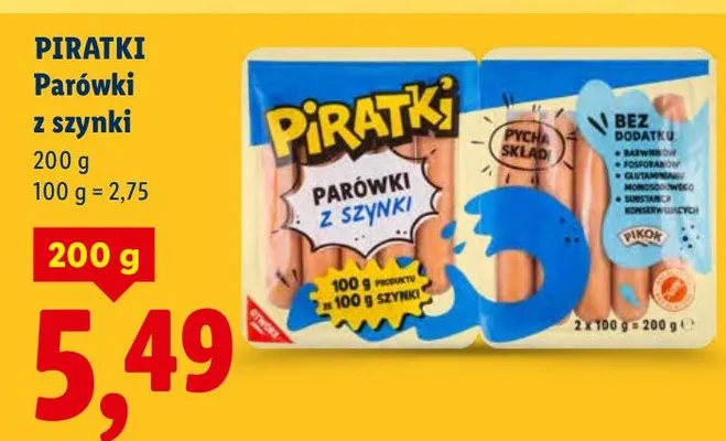 Parówki z szynki promocja w Lidl