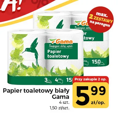 Papier toaletowy biały Gama promocja w Społem Częstochowa
