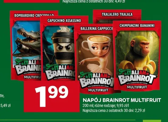 Napój Brainrot Multifruit Ballerina Cappuccini promocja w Stokrotka