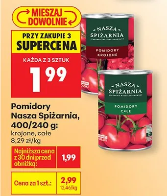 Pomidory krojone promocja w Biedronka