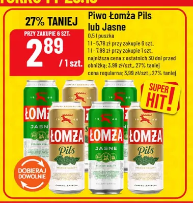 Piwo Łomża Pils promocja w POLOmarket