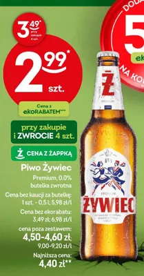 Piwo Żywiec Premium, 0,0% butelka zwrotna promocja w Żabka