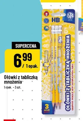 Ołówki z tabliczką mnożenia Astra promocja w POLOmarket